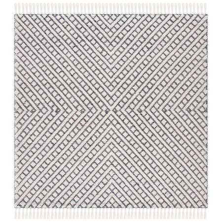 Safavieh 6 x 6 ft. Natura Hand Loomed Square RugIvory & Black 0.47 in. NAT355A-6SQ